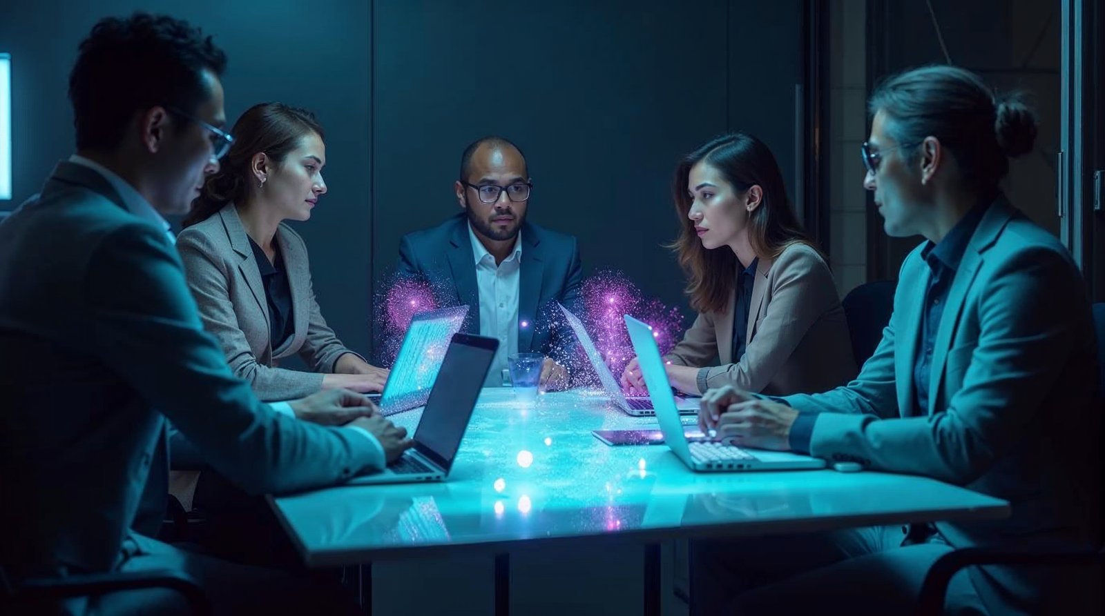 Sesión de formación en IA para empresas con profesionales colaborando