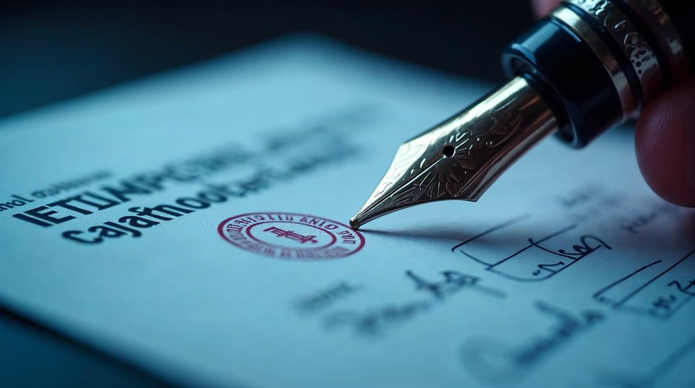 Documentación administrativa de formación bonificada con sellos y firmas oficiales