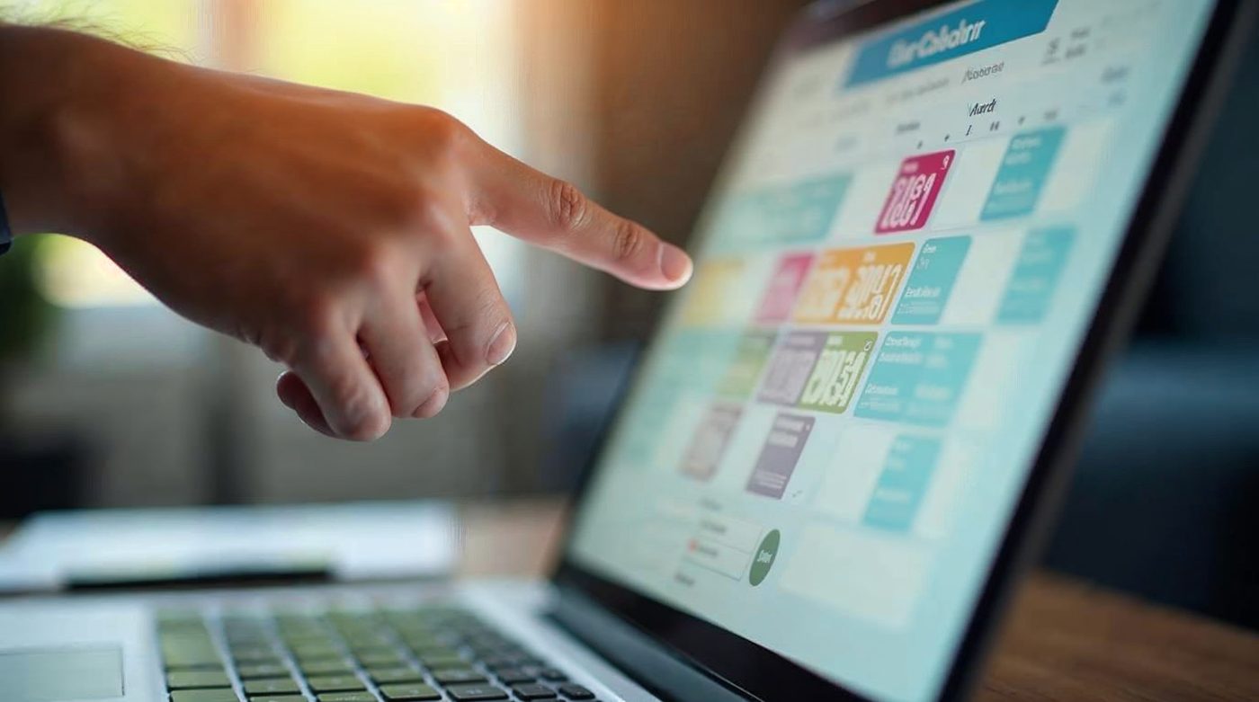 Calendario con tiempo recuperado bloqueado por colores