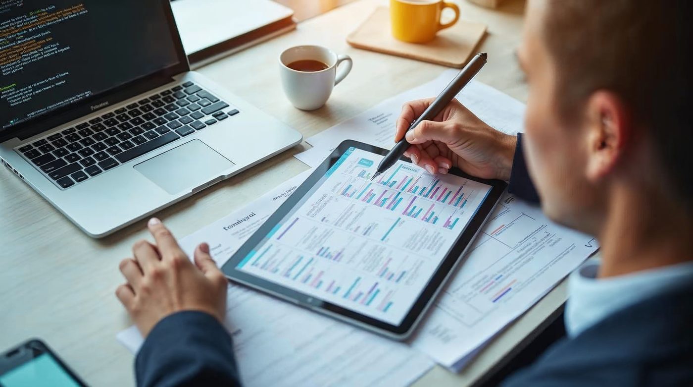 Documentos digitalizados y organizados con tablet