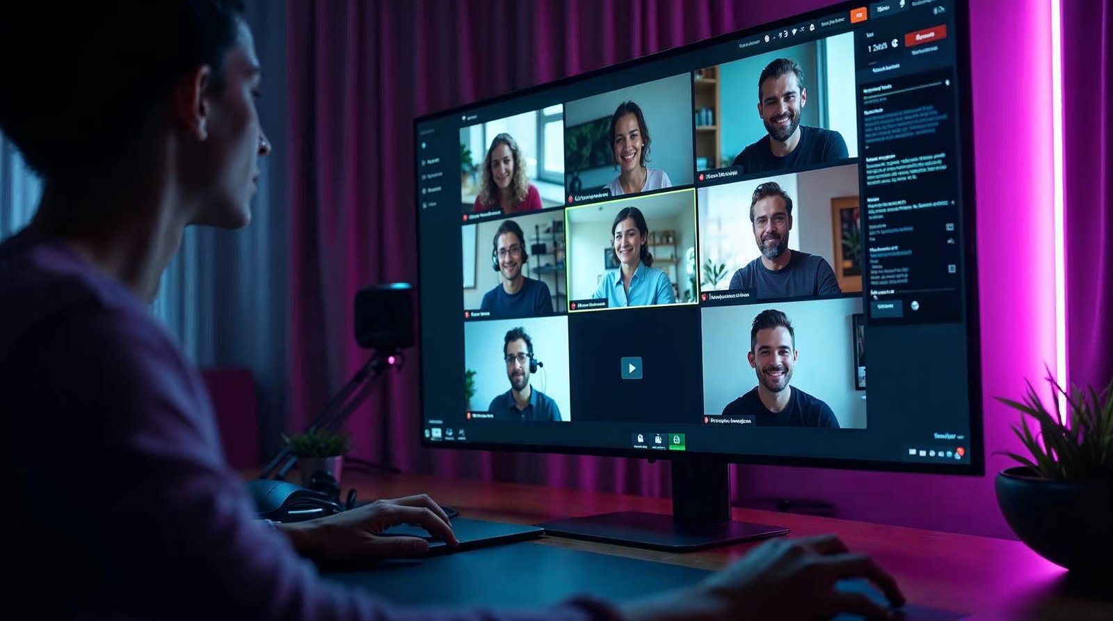 Videoconferencia con transcripción IA