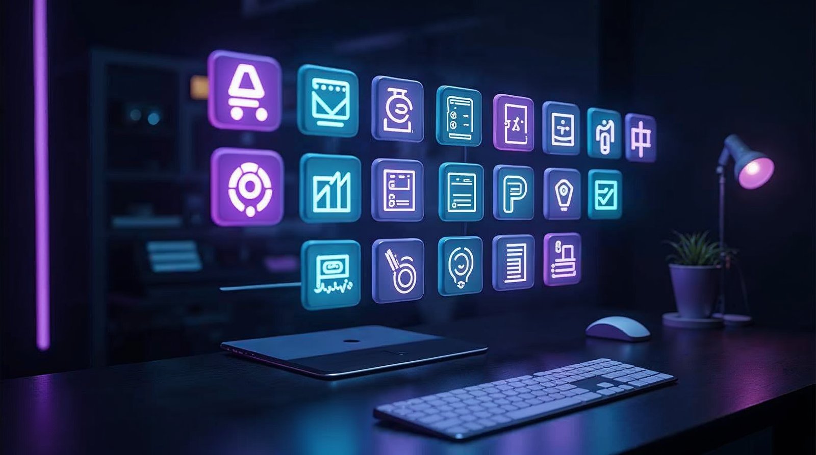 Grid de apps IA productividad