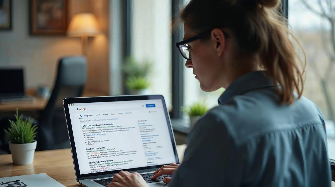 Persona investigando con buscador IA con citas