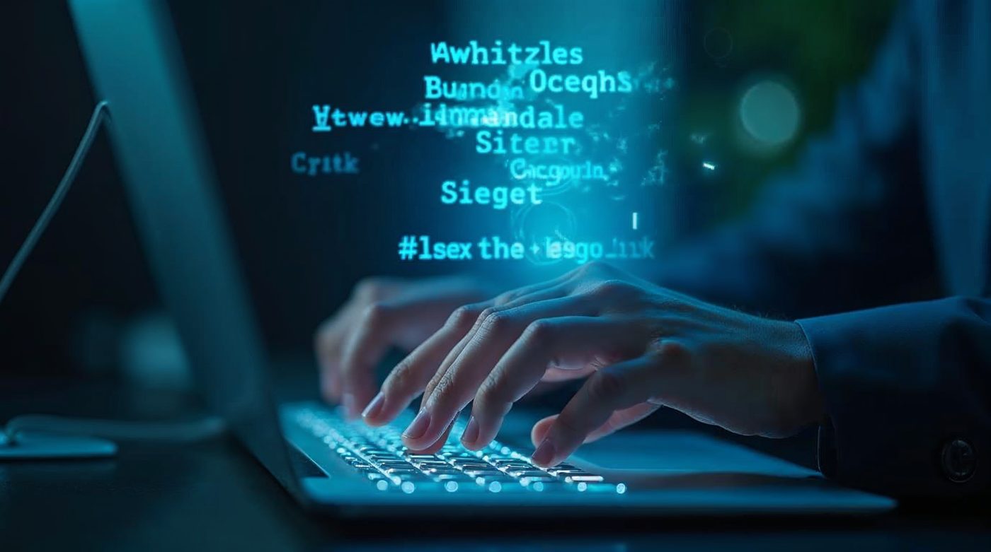 Notebook con instrucciones prompt y tablet mostrando IA chat