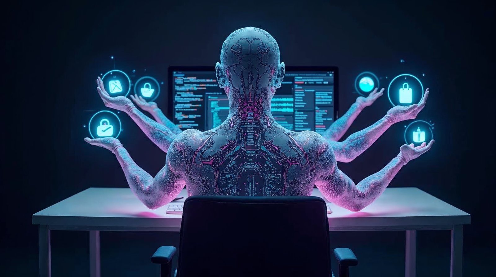 Agente IA autónomo ejecutando tareas