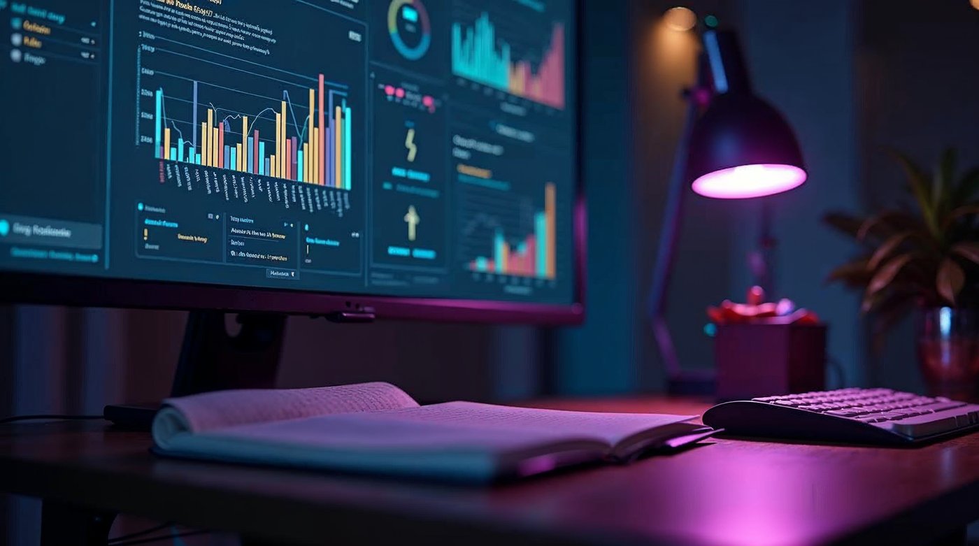 Dashboard de analytics SEO con sugerencias de IA visibles